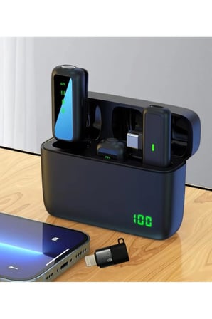 COMSE Sx6 Iphone Ve Type-c Uyumlu Kablosuz Yaka Mikrofonu Göstergeli Led Şarj Kutulu Gürültü Azaltma