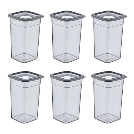Smartware 6'Lı Set Skali Kare Saklama Kabı Antrasit 1440 ML