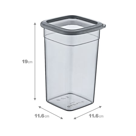 Smartware 6'Lı Set Skali Kare Saklama Kabı Antrasit 1440 ML
