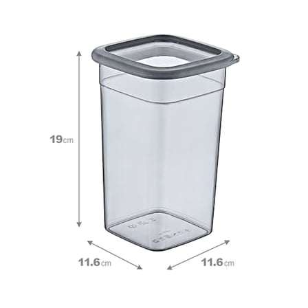 Smartware 6'Lı Set Skali Kare Saklama Kabı Antrasit 1440 ML