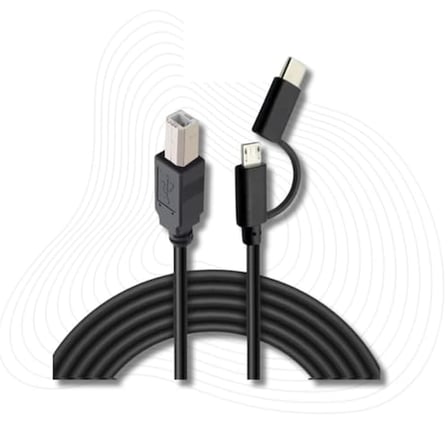 Lunatic 3351 Type C +Micro Usb Yazıcı Printer Piyano Bağlantı Kablosu Hızlı USB C USB B ci