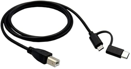 Lunatic 3351 Type C +Micro Usb Yazıcı Printer Piyano Bağlantı Kablosu Hızlı USB C USB B ci