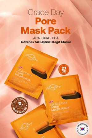 Grace Day Gözenek Bakımı İçin Vitamin ve AHA BHA PHA İçeren Kağıt Maske Grace Day Pore Mask Pack