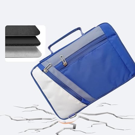 Microcase Huawei Matepad 12X 12 inch Tabletler için Omuz Askılı El Tutacaklı Universal Sleeve Taşıma Çantası AL4346 Lacivert Krem Gri