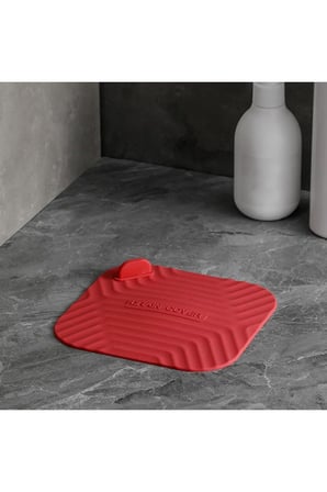 TİNEKE Siyah Renk Kare Kötü Koku Önleyici Silikon Mat Banyo Mutfak Lavabo Balkon Gider Tıpası Kapağı