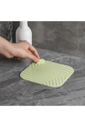 TİNEKE Siyah Renk Kare Kötü Koku Önleyici Silikon Mat Banyo Mutfak Lavabo Balkon Gider Tıpası Kapağı