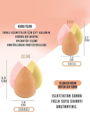MUJGAN 4'lü Kutulu Makyaj Süngeri Seti