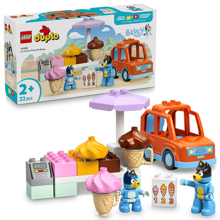 LEGO DUPLO Bluey ile Dondurma Gezisi 10458-2 Yaş ve Üzeri Çocuklar için Araçlı Rol Oyunu Sunan Yarat