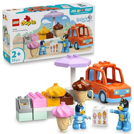 LEGO DUPLO Bluey ile Dondurma Gezisi 10458-2 Yaş ve Üzeri Çocuklar için Araçlı Rol Oyunu Sunan Yarat
