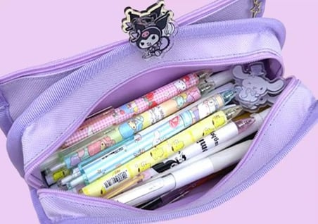 Sanrio Mor Yüksek Kapasiteli Çok Gözlü Kalemlik Kalem Kutusu
