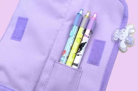 Sanrio Mor Yüksek Kapasiteli Çok Gözlü Kalemlik Kalem Kutusu