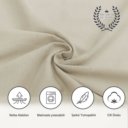 %100 Pamuk Penye, Lastikli Full Kenar Bebek Çarşafı – Oeko-tex Sertifikalı, Yumuşak ve Nefes Alabilir, Organik Pamuk, Anne Yanı, Çocuk Beşik Çarşafı (Bej)