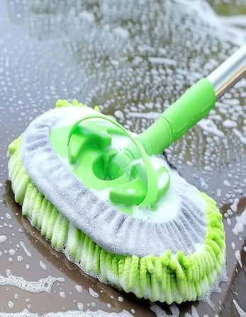 Smartizi Araba Yıkama Fırçası,Araba Mopu, Paspas Temizleme Aleti Uzun Saplı Yıkama Detaylandırma Fırçası,Mikrofiber Temizleme Aleti Seti Fırça Silgi Için Arabalar Araç İçin Çiziksiz Temizleme Seti