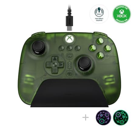 8Bitdo Ultimate 3-mode Hall Effect Joysticks/Hall Trigger Controller with Charging Dock, Wired for Series X|S, One, Wireless for , Windows & Android - Officially Licensed (Jade)