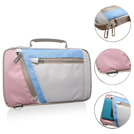 Microcase IdeaPad Pro (2025) TB375FC 12.7 inch Tablet için Omuz Askılı El Tutacaklı Universal Sleeve Taşıma Çantası AL4346 Pembe Mavi Krem