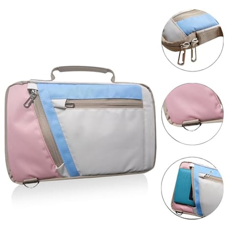 Microcase IdeaPad Pro (2025) TB375FC 12.7 inch Tablet için Omuz Askılı El Tutacaklı Universal Sleeve Taşıma Çantası AL4346 Pembe Mavi Krem