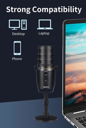 Coverzone Profesyonel Stüdyo Mikrofon, Sinyal-Gürültü Oranı (SNR) – 85dB, Dinamik Aralık – 88dB, Condenser Masaüstü Canlı Yayın Mikrofonu PC USB, Oyun, Podcast, , Yayın PW12