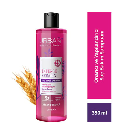 Urban Care Keratin Yoğun Hasar Onarıcı Saç Bakım Şampuanı, 350 Mililitre, Vegan