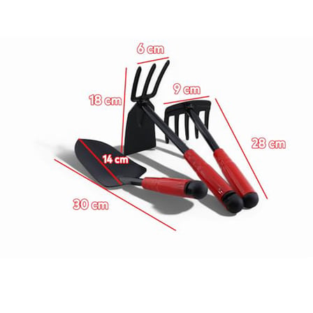 Hobi Çapa Tırmık 3'lü Set Metal Bahçe Tarla Çim Peyzaj Bitki Çiçek Ekme Toprak İşleme Küreği Küçük