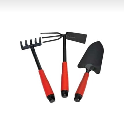 Bahçe El Aletleri Seti, 30 cm Kürek, Tırmık ve Çapa, 3 Parça
