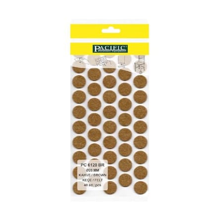 Pacific Mobilya Keçesi,Kendinden Yapışkanlı Zemin Koruyucu Kahverengi (Çap 20mm)