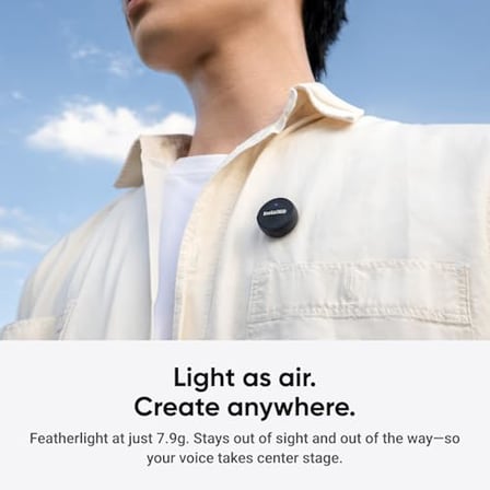 Insta360 Mic Air Verici, 7.9g Ultra Hafif, Kablosuz Mikrofon X5/X4/X4 Air/Ace Pro 2/GO Ultra, Gürültü Engelleme, Vlog, Akış
