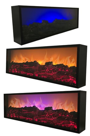 Dekoratif Elektrikli Yapay Şömine - 100x31.5x16.5 Cm - Farklı Renk Modları,kumandalı, Bluetooth Ses