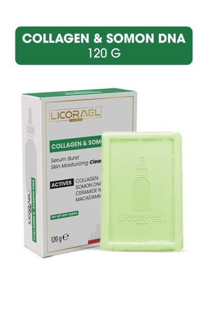 Licorael Dubai,Collagen & Somon DNA Sabunu 120g – Nemlendirici Cilt Bakım Sabunu, Ceramide NP ve Macadamia Yağı İçerikli – Tüm Cilt Tipleri İçin Uygun