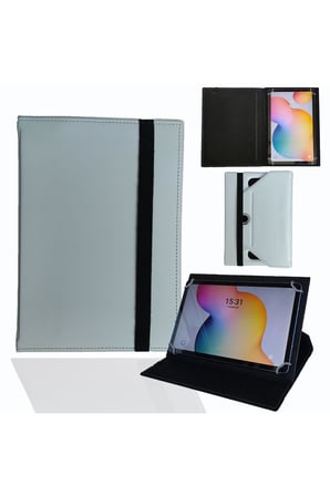 ZDN Case Tablet Standlı Üniversal Kapaklı Tablet Kılıfı Beyaz Aidata Alim MEB 10.1" ile uyumlu