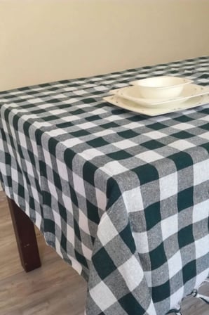 DENİZLİ ÇEYİZ Çok Amaçlı Masa Örtüsü Sofra Bezi Yeşil 150x150 Yeşil