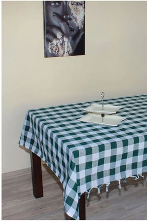 DENİZLİ ÇEYİZ Çok Amaçlı Masa Örtüsü Sofra Bezi Yeşil 150x150 Yeşil