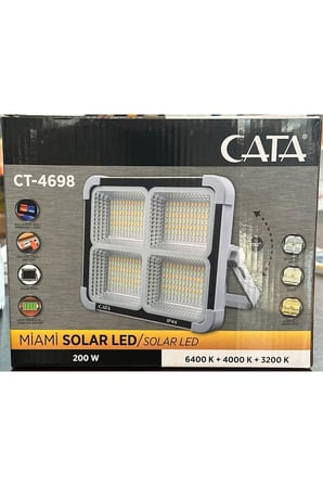 Cata Ct-4698 Miami Solar Led Projektör (Yeni Solar Panel Ve Pil Ömrü Güçlendirilmiş)