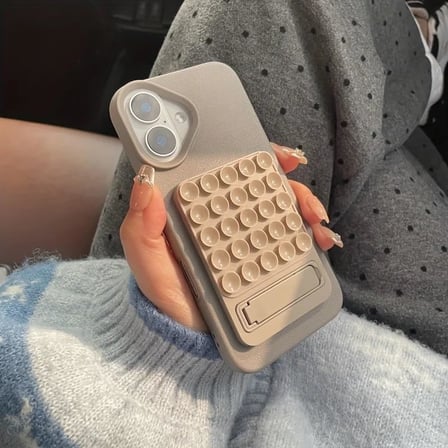 Coverzone Dikdörtgen Vantuzlu Telefon Tutucu Stand Olabilen pop-it telefon tutacağı Taşınabilir Sili