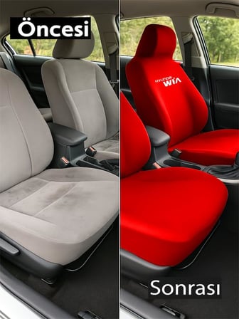 Hyundai İ20 ile uyumlu oto koltuk kılıfı ile Aracınızi konforu ve kaliteyi yasayin Kırmızı