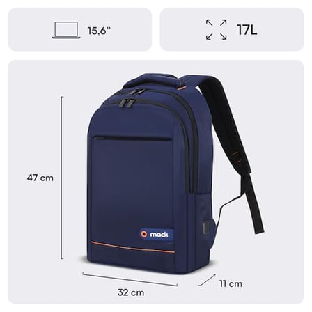 Mack MCC-006BL 15.6 inç Laptop Sırt Çantası, Mackbook Sırt Çantası, Bilgisayar ve Notebook Çantası, Kadın Erkek Bilgisayar İş Çantası, Üniversite Okul Çantası, Lacivert