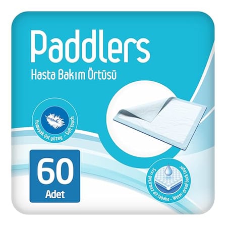 Paddlers Hasta Bakım Yatak Koruyucu Örtü 60x90 cm 60 Adet – Emici, Sıvı Geçirmez