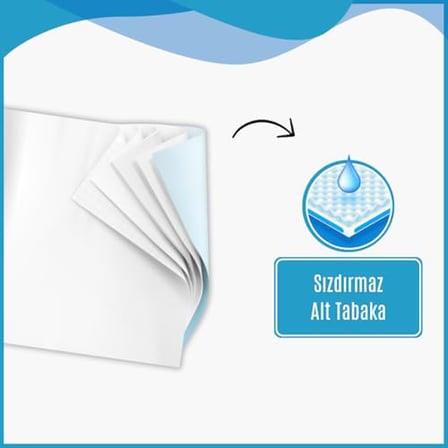 Paddlers Hasta Bakım Yatak Koruyucu Örtü 60x90 cm 60 Adet – Emici, Sıvı Geçirmez