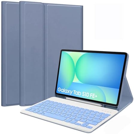 Fogy S10 FE+ 13.1 inç 2025 Model (SM-X620/X626) İle Uyumlu Bluetooth Türkçe Q Klavyeli Kılıfı (Tablet Değildir) (Levender)