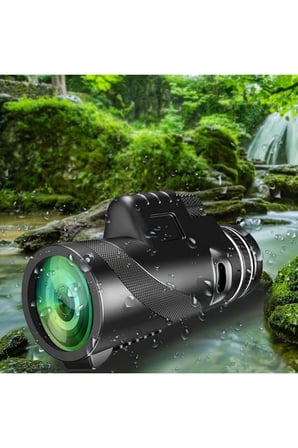 80x100 Taşınabilir Monoküler Dürbün Teleskop Uzun Menzilli Tek Göz Dürbün Avcılık Spor Kamp Siyah