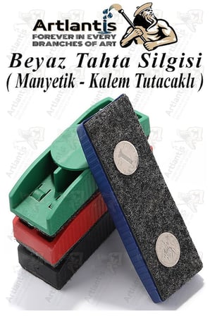 Yazı Tahta Silgisi Plastik Mıknatıslı 3 Adet Beyaz Yazı Tahtası Silgisi Manyetik Kaliteli Keçe Uçlu