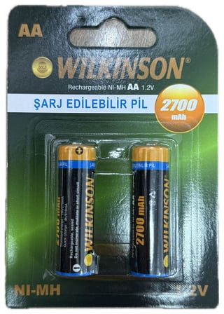 KALİTE Şarjlı Pil Kalem pil 2700 mah 2li Kart