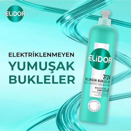 Elidor 7/24 Belirgin Bukleler Saç Bakım Kremi 240 Mililitre