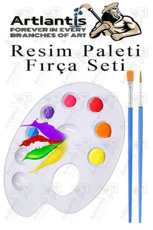 Resim Paleti ve Resim Fırça Seti 1 Paket Artlantis Ressam Paleti Boyama Fırçası Guaj Suluboya