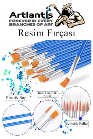 Resim Paleti ve Resim Fırça Seti 1 Paket Artlantis Ressam Paleti Boyama Fırçası Guaj Suluboya