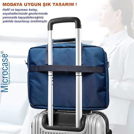 Microcase TCL NXTPAPER 14 inch için Tablet Çantası 2 Bölmeli AL4228 Lacivert Gri Krem