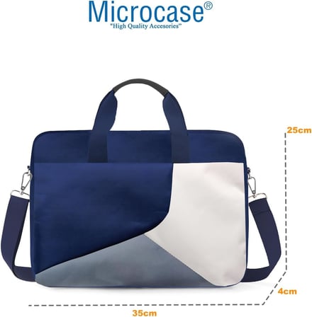 Microcase TCL NXTPAPER 14 inch için Tablet Çantası 2 Bölmeli AL4228 Lacivert Gri Krem