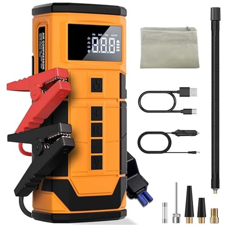 Kablosuz Lastik Hava Kompresörü, Araç Akü Takviyesi, Powerbank Destekli Kullanım, 3 Farklı Led Işık Modu, Uzun Şarj Ömrü, Motor, Bisiklet ve Oto Lastikler İçin Kablosuz 120W Güçlü Hava Kompresörü