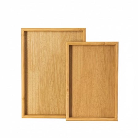 Porsima Pbt-362 Tepsi 2li Set Çay Kahve Bambu Sunumu Tepsi Seti
