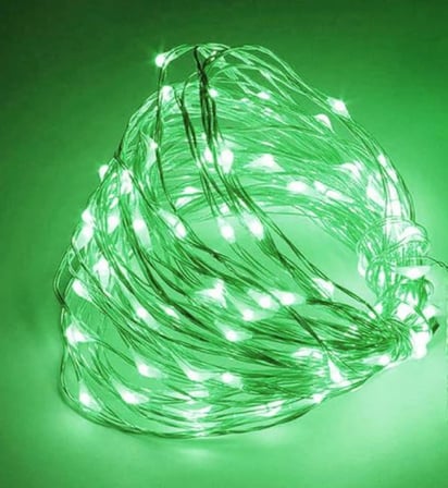 Solar LED Peri Işık Dizisi, 12 Metre Yeşil Renk, Güneş Enerjili Bahçe Aydınlatması, Su Geçirmez Dış Mekan Dekoratif Aydınlatma