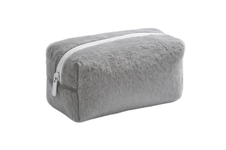 Peluş Yumuşacık Makyaj Çantası - Kozmetik Organizeri (Gri)